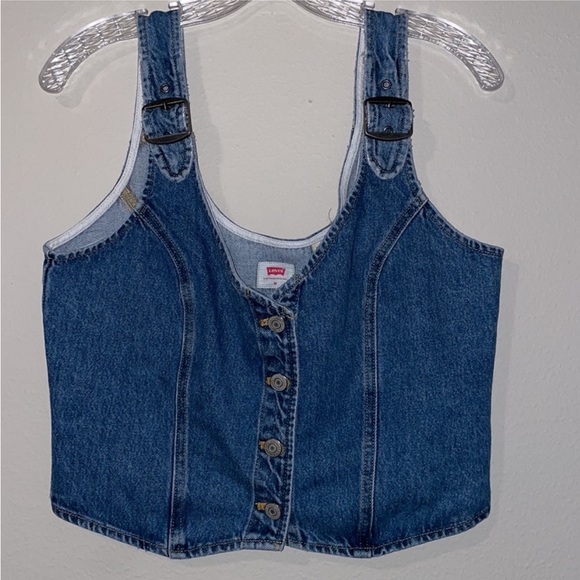 Levi's Blue Denim Button-Up vest - Picture 1 of 9